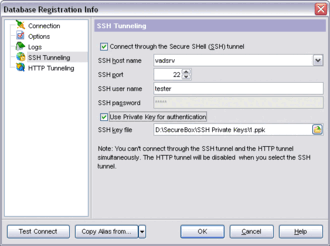 Настройка параметров соединения по HTTP туннелю